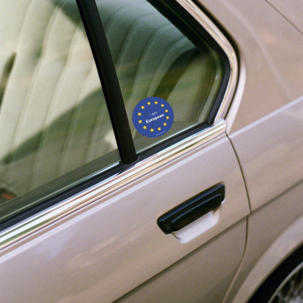 Car window sticker: I am European
