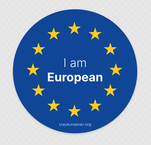 Car window sticker: I am European
